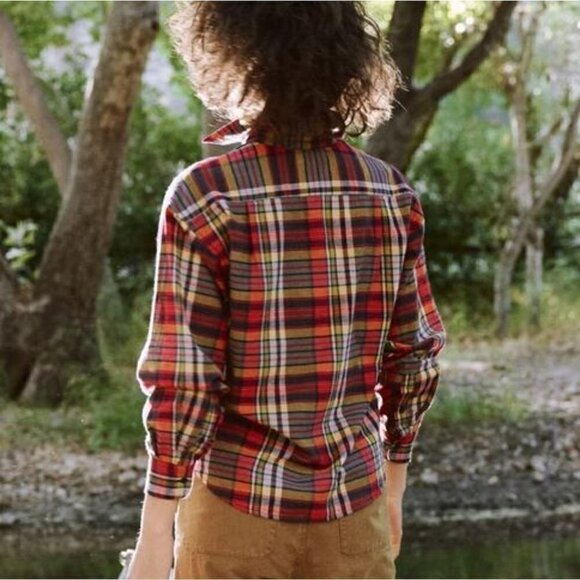New The Great | Cottage Shirt In Bluegrass Plaid - Picture 3 of 10